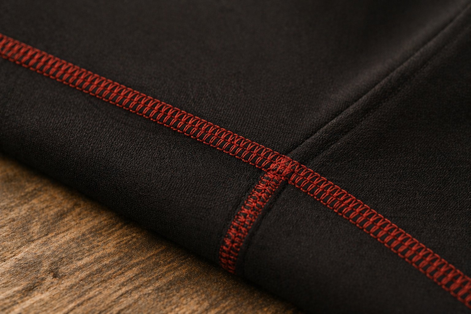 Flatlock seam stitching across two fabric panels