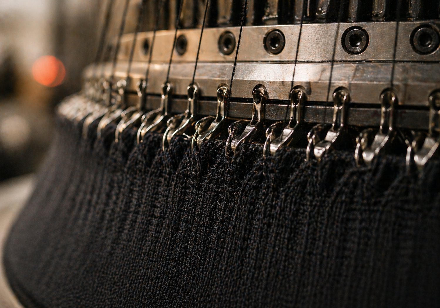 Circular knitting machine producing seamless activewear fabric