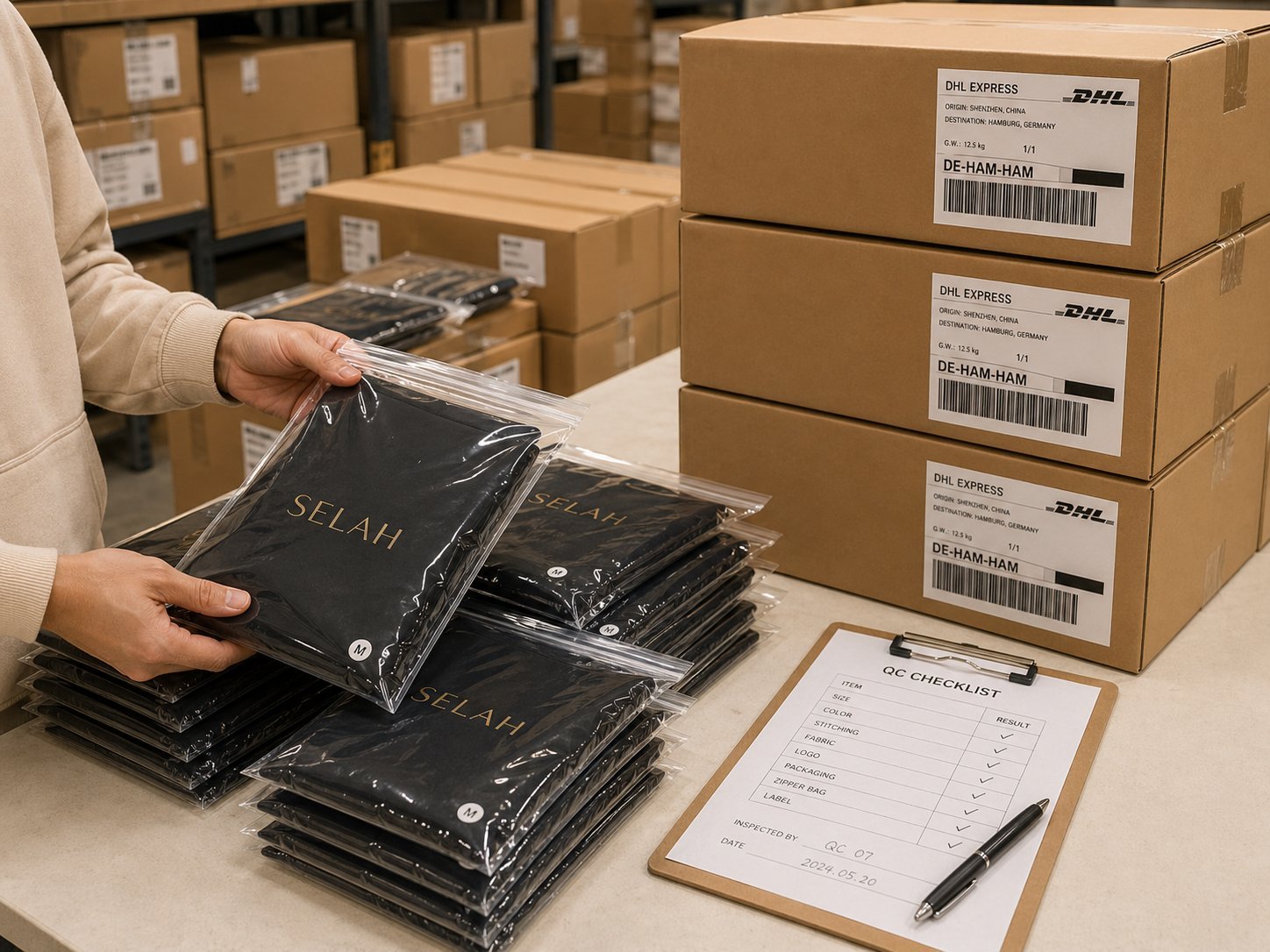 Quality control and packing for shipment
