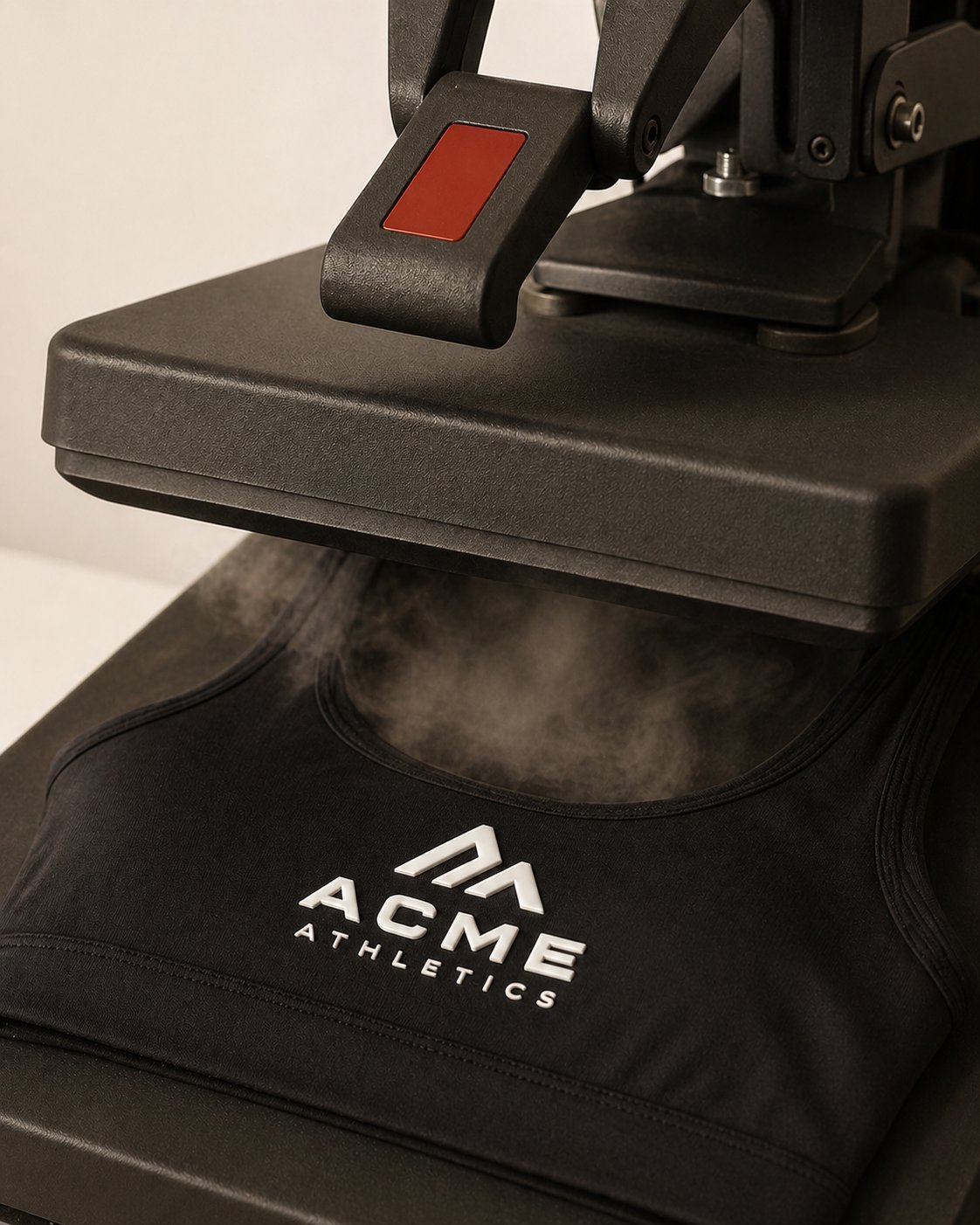 Silicone 3D logo printing process on activewear fabric